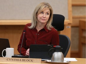 City councillor Cynthia Block during a city council meeting at City Hall in Saskatoon on November 20, 2017.