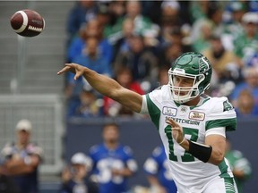 The Saskatchewan Roughriders' offence, quarterbacked by Zach Collaros, is still a question mark late in the regular season.