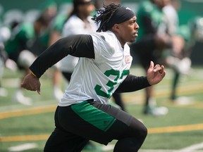 Saskatchewan Roughriders running back Cameron Marshall, shown at practice earlier this season, had a strong game in Saturday's 29-24 victory over the host Calgary Stampeders.