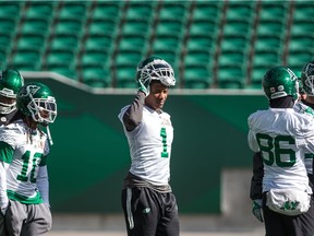 Riders receiver Shaq Evans is still looking for his first CFL touchdown.