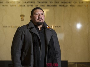 Muskeg Lake Cree Nation Chief Kelly Wolfe, who is a veteran of the Afghan War, in the Memorial Union Building on the University of Saskatchewan campus in Saskatoon on  Nov. 5, 2018.