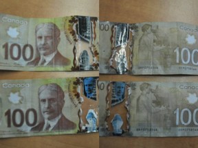 Several complaints from businesses about the funny money, counterfeit $50 and $100 bills, have been reported to RCMP with the people trying to use the cash to purchase “small inexpensive items with large denomination currency.”