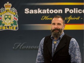 Saskatoon Police Constable Derek Chesney stands for a photograph at the SPS media room in Saskatoon, SK on Monday, November 13, 2018.