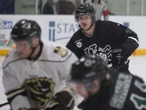 Huskies Wyatt Johnson skates during the first period during the game at Merlis Belsher Place in Saskatoon,Sk on Saturday, November 24, 2018.