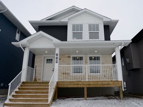 This Royalty Construction show home at 230 Fast Lane seems like a cozy home right from the street with a cute veranda. (Jennifer Jacoby-Smith/The StarPhoenix)