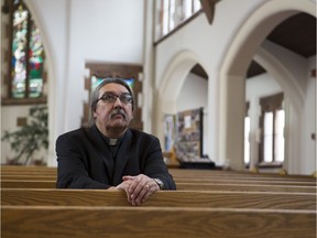 The Reverend Chris Harper will be ordained and installed as Bishop of the Anglican Diocese of Saskatoon on Saturday, Harper is an Indigenous priest who grew up on the Onion Lake First Nation in northwest Saskatchewan and was as a parish priest in Birch Hills and Prince Albert. Harper stands for a portrait inside St. Johns Cathedral in Saskatoon,Sk on Friday, November 9, 2018.