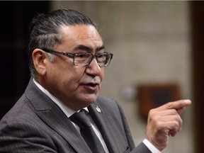 NDP MP Romeo Saganash stands during question period in the House of Commons on Parliament Hill in Ottawa on Tuesday, Sept. 25, 2018. NDP reconciliation critic Romeo Saganash says the federal government clearly has a role to play with provincial governments to examine "monstrous" allegations of forced sterilization of Indigenous women.