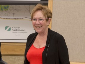 Former city councillor Pat Lorje, seen here in June of 2016, says she is resigning from the board of the Montgomery Place Community Association over "racist" attitudes she witnessed at a board meeting.