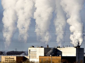 This Jan. 20, 2014 file photo shows Saskatoon's Queen Elizabeth Power Station operating on a cold day. New reports suggest Saskatoon city hall is struggling to reach its greenhouse gas emission reduction targets by 2023.