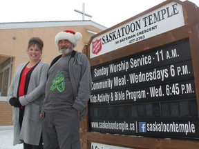 Calvin Carr, right, a long-time Salvation Army volunteer poses for a photo with Debra Prosofsky, Salvation Army Toy Shop Co-ordinator, at the Salvation Army's Temple located in Saskatoon's Greystone Heights neighbourhood on Nov. 14, 2018. The Saskatoon StarPhoenix's Sporting Christmas recently kicked off and is just one of the many campaigns across the city that helps support the organization.