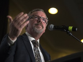 Former Premier of Saskatchewan Brad Wall speaks at the North Saskatoon Business Association event at the Saskatoon Inn in Saskatoon, SK on Wednesday, December 5, 2018.