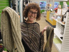 Karen Reid, who stands for a photo on Nov. 30, 2018, has over 75 artisans from across Saskatchewan selling their wears at her shop, The Hobnobber. Located on 33rd Street West, the store offers a variety of items from local artists here in Saskatchewan.
