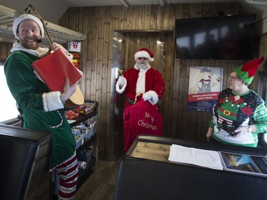 Santa boards the train during the Magical Christmas Express train that travels from Wakaw to Cudworth near Wakaw,Sk on Saturday, December 15, 2018.