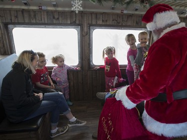 SASKATOON,SK--DECEMBER 15 1224-NEWS-Santa Train- Santa meets passengers during the Magical Christmas Express train that travels from Wakaw to Cudworth near Wakaw,Sk on Saturday, December 15, 2018.