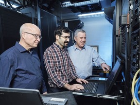 From the left: USask researchers Donald Bergstrom, Reza Haghgoo and Raymond Spiteri.