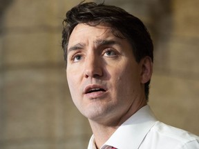 Prime Minister Justin Trudeau speaks with the media before caucus on Parliament Hill in Ottawa, Wednesday November 28, 2018.