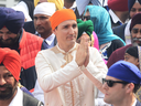 Prime Minister Justin Trudeau visits the Sikh Shrine Golden temple in Amritsar on Feb. 21, 2018, during a week-long official trip with his family to India.