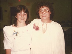Norma Pearce (left) and her foster mom Norma Welsh in a photo from 1984 when Donna was 16. (Photo courtesy of Donna Pearce)