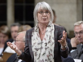 Labour Minister Patty Hajdu rises during question period in the House of Commons on Parliament Hill.