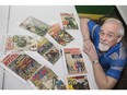 Al Neumiller, who recently attempted to sell an old pile of comics from the 1950s and '60s when he discovered some of the comics were incredibly rare, poses by his comics at Bridge City Comics and Collectibles in Saskatoon, Sk on Thursday, January 24, 2019.