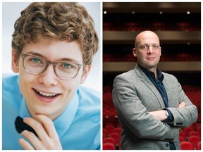 Saskatoon piano player Godwin Friesen (left) and Regina Symphony Orchestra music director Gordon Gerrard (right) are the guest performer and conductor at the SSO's next concert on Jan. 26, 2019.