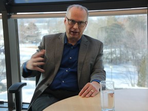 Ken Jackson, the Chief Executive Officer with ag-tech firm Intelliconn, speaks with the Saskatoon StarPhoenix in his office located in Innovation Place on the University of Saskatchewan campus on Jan. 22, 2019. Jackson and his company are set to represent Saskatchewan on the global stage at the THRIVE accelerator.
