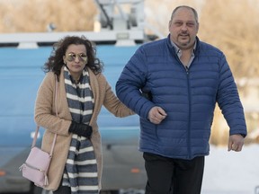 Mark Dahlgren, father of Humboldt Broncos bus crash survivor Kaleb Dahlgren, enter the Kerry Vickar Centre, which is being used for the sentencing hearing of semi driver Jaskirat Singh Sidhu in Melfort, SK on Wednesday, January 30, 2019.