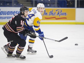 The Saskatoon Blades dropped a 4-3 OT decision to the Calgary Hitmen on Friday. (STARPHOENIX FILE PHOTO)