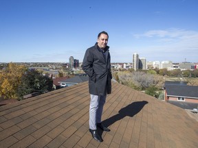 Meridian Development Corp.'s Karl Miller stands atop the church he plans to replace with a seven-storey condo tower — the project that convinced him to quit doing buildings that require rezoning.