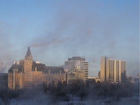 Downtown Saskatoon on a cold morning in Saskatoon, Sask. on Monday, Dec. 31, 2018. On Tuesday, Jan. 29, Environment Canada said Saskatoon saw the coldest temperatures it's experienced this winter.