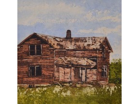 Homestead by Paige Mortensen is on display at St. Thomas More Gallery.