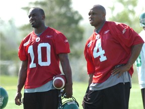 Darian Durant, 10, and Kerry Joseph, 4, shown during the Roughriders' 2006 training camp, were parting gifts left to the next regime by general manager Roy Shivers,