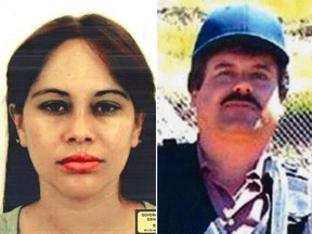 Undated photos provided by the United States Attorney for the Eastern District of New York shows Lucero Guadalupe Sanchez Lopez and Joaquin "El Chapo" Guzman. (U.S. Attorney for the Eastern District of New York via AP)