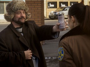 Kevin Smith (left) had a cameo in Another WolfCop, which he filmed in Saskatchewan in February 2016.