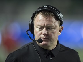 Saskatchewan Roughriders head coach Chris Jones, shown in this file photo, expressed his frustration during and after Tuesday's practice.