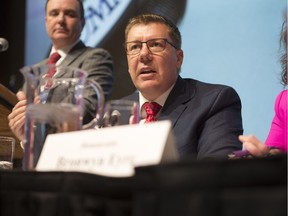 Saskatchewan Premier Scott Moe speaks during the "bear pit" session at the Saskatchewan Urban Municipalities Association convention on Feb. 6, 2019.