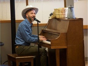 Jeffery Straker, one of many performers in this weekend's Kinsmen Telemiracle 43, plays a few tunes for an audience at the Oliver Place seniors residence ahead of the performance on Feb. 28, 2019.