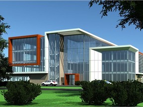 An artist rendering of the new Brandt/CNIB building proposed to be built in Wascana Park at 2550 Broad St.