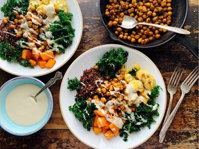 Curry Roasted Vegetable and Chickpea Bowls