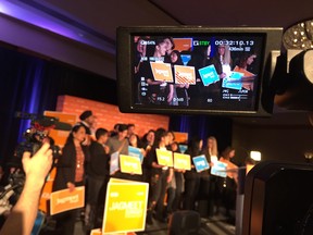 NDP leader Jagmeet Singh's supporters at the Metrotown Hilton on Feb. 25, 2019.