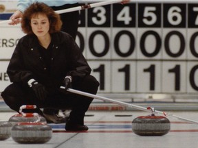 Michelle Englot is shown in 1989, when she represented Saskatchewan at the Canadian women's curling championship in Kelowna, B.C.
