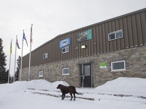 The village office and Pinehouse Business North office in Pinehouse, SK on Wednesday, January 16, 2019.