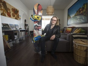 Anthony Thoen in his home in Saskatoon, Sask. on Tuesday, February 19, 2019. Thoen is a well-known snowboarder in Saskatoon who was a major player in the Fund the Hill campaign for Optimist Hill.