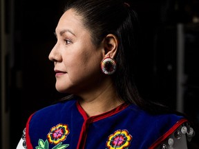 Eleanore Sunchild at her office on Poundmaker II.