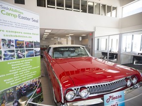 SASKATOON,SK--March 09 0309-NEWS-CAR CLUB-The newest car restored by the Draggins Rod & Custom Car Club, a 1964 Mercury Parklane two-door convertible titled Project Car IX by the club, is being raffled off in support of Camp Easter Seal. The club hopes to raise $80,000 through the raffle. The car was unveiled in an event on March 5, and will be on display at locations around the city before the winner is announced shortly after the Draggins car show in April. in Saskatoon, Sk on Saturday, March 9, 2019.