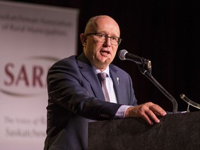 Government Relations Minister Warren Keading speaks at the SARM Annual Convention in Saskatoon, SK. on Thursday, March 12, 2019. (MATT SMITH/THE STAR PHOENIX)