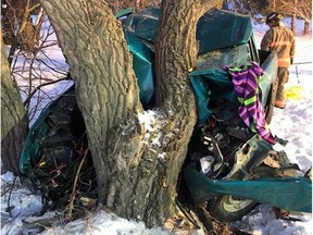 A man was taken to hospital with undetermined injuries after Saskatoon firefighters were forced to remove the man from a truck that collided with a tree outside of Saskatoon on Monday. Firefighters were called to the scene, located near Highway 11 and Melness Road, at roughly 6:30 a.m. on March 11, 2019.