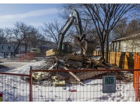 The remnants of a house at 201 26th Street West owned by Saskatoon landlord Jack Grover.