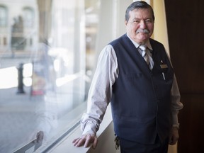 fter 50 years, Sheraton bellhop Dan Cardinal is retiring. Cardinal stands for a portrait inside the lobby in Saskatoon, Sk on Thursday, March 21, 2019.
