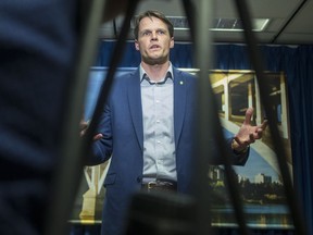 Saskatoon Mayor Charlie Clark address the media about changes at the Remai Modern Art Galley at City Hall in Saskatoon, SK on Wednesday, March 27, 2019.